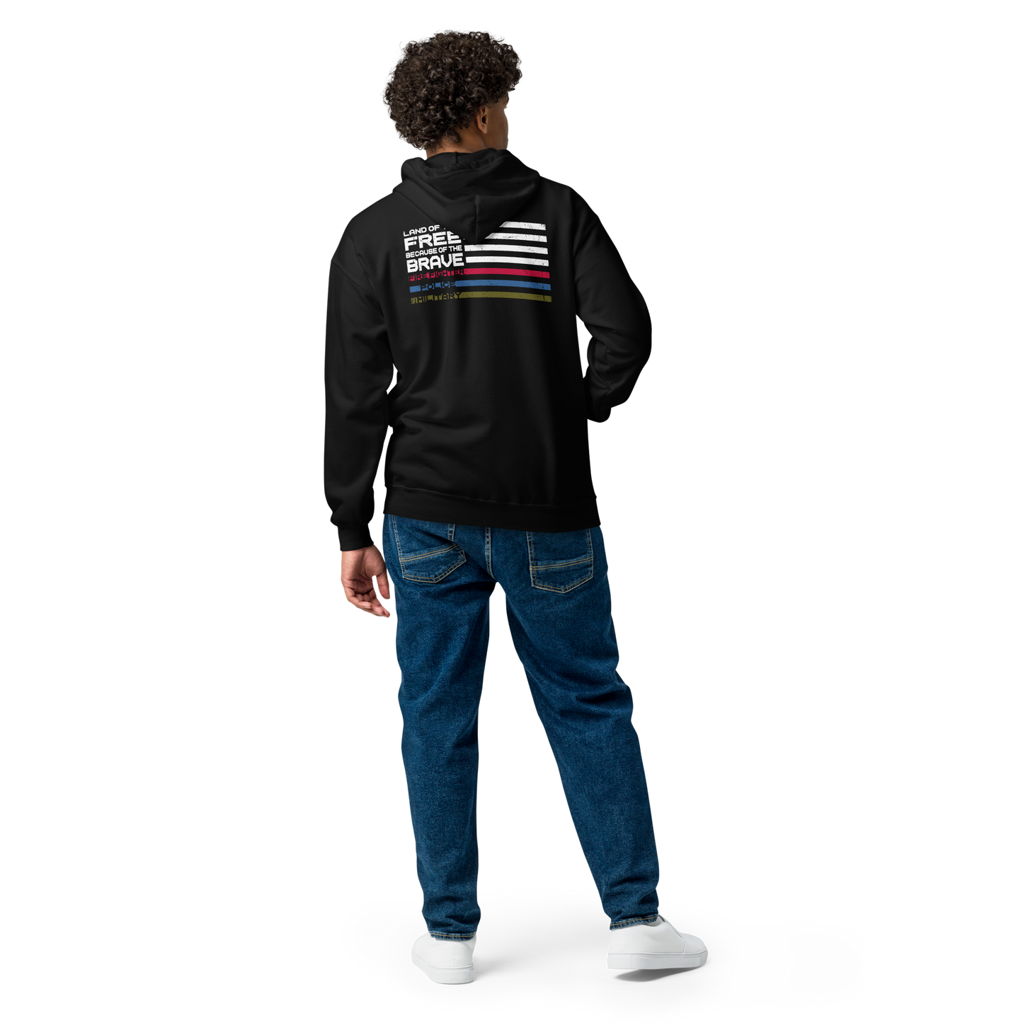 Zip Hoodie - "Land of the Free, Because of the Brave"