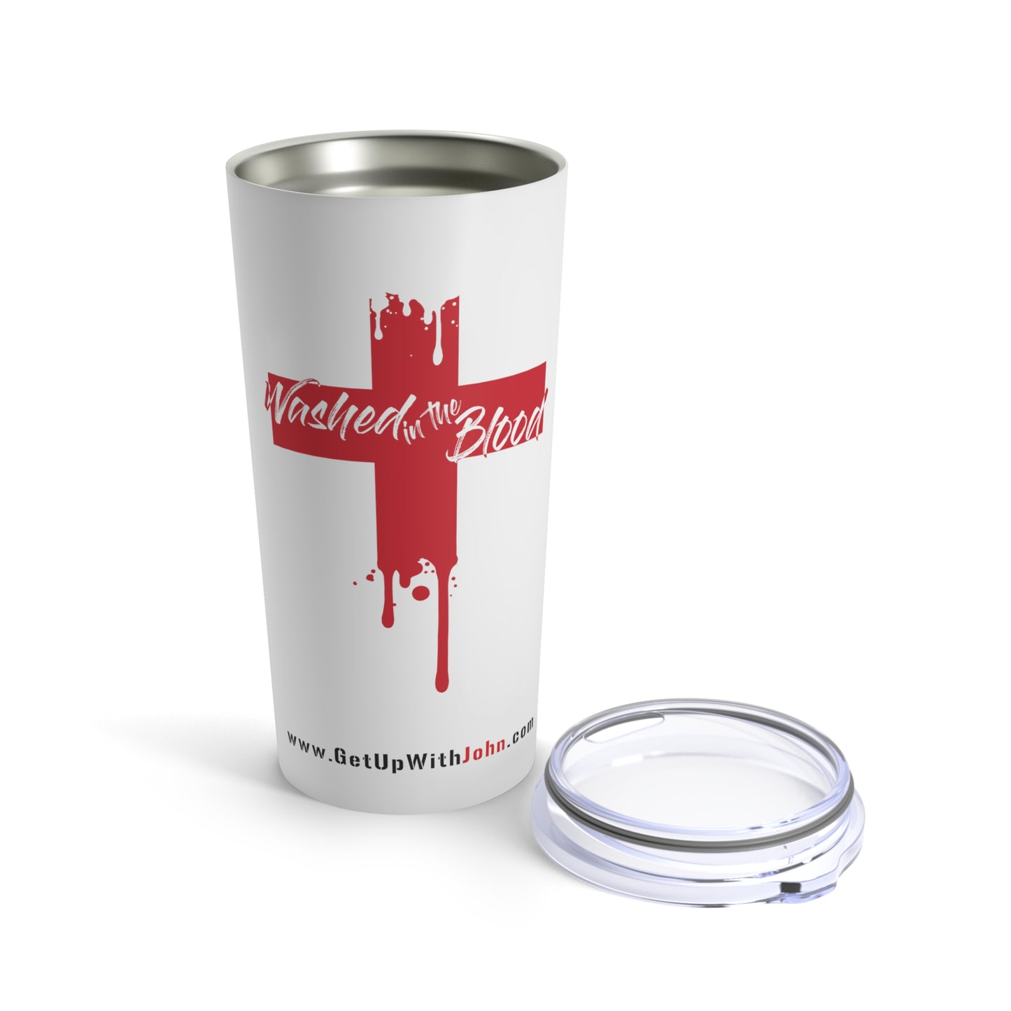 Tumbler - "Washed in the Blood" - White - 20oz