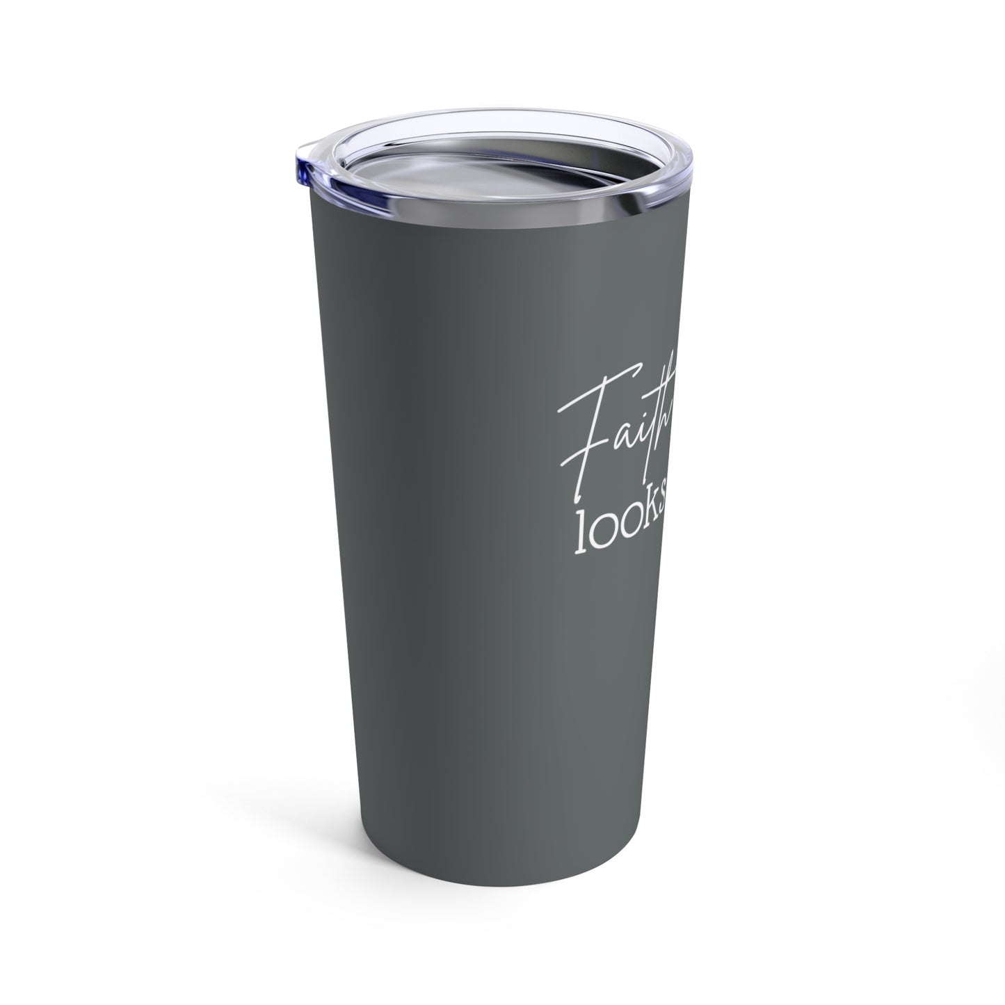 Tumbler - "Faith Looks Like Risk" - 20 Oz Stainless - Dark Gray