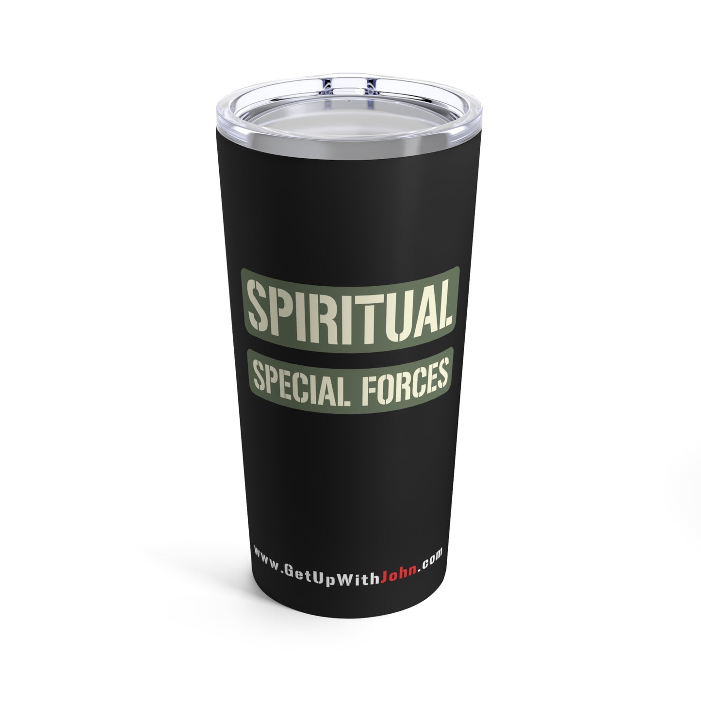 Tumbler - "Spiritual Special Forces - Name Tape" - Black - 20oz