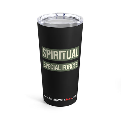 Tumbler - "Spiritual Special Forces - Name Tape" - Black - 20oz