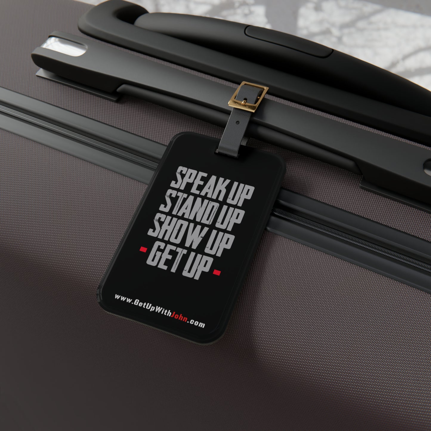 ZTag - Premium Luggage Tag - "Speak Up - Get Up"  -  Black