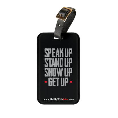 ZTag - Premium Luggage Tag - "Speak Up - Get Up"  -  Black