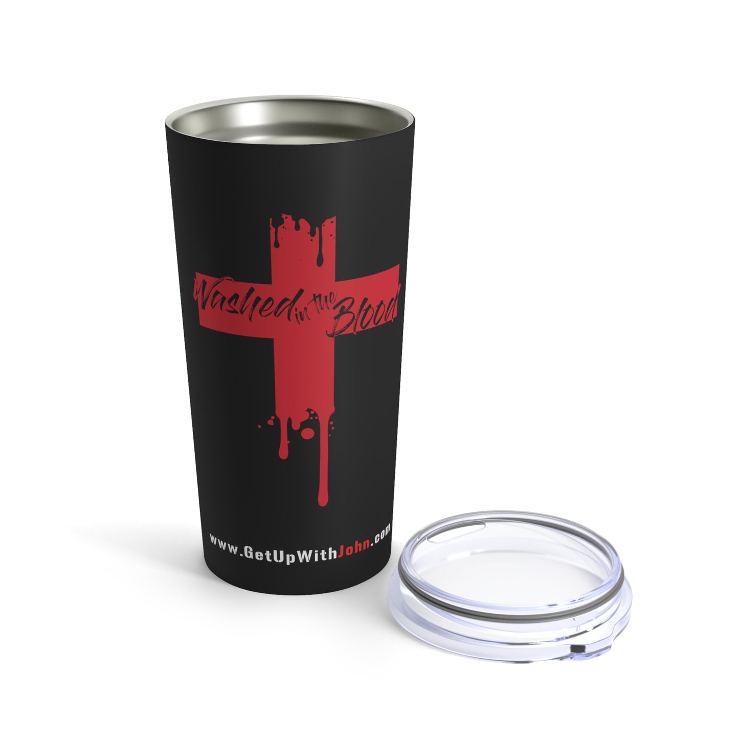 Tumbler - "Washed in the Blood" - Black - 20oz