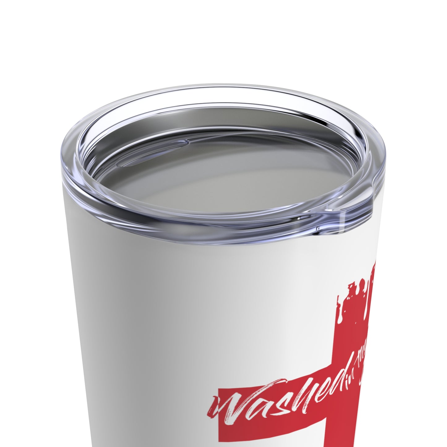 Tumbler - "Washed in the Blood" - White - 20oz