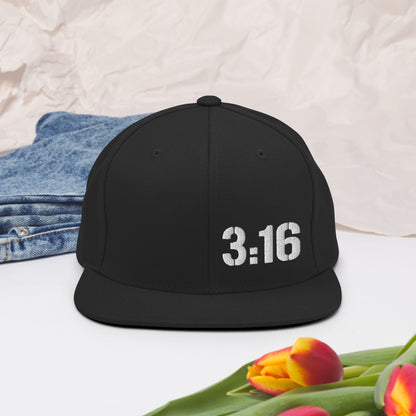 Hat - "3:16 Scripture Theme" - Flat Brim Snapbackt - Many Color