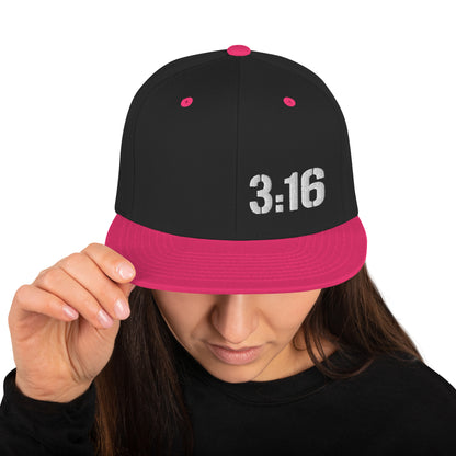 Hat - "3:16 Scripture Theme" - Flat Brim Snapbackt - Many Color