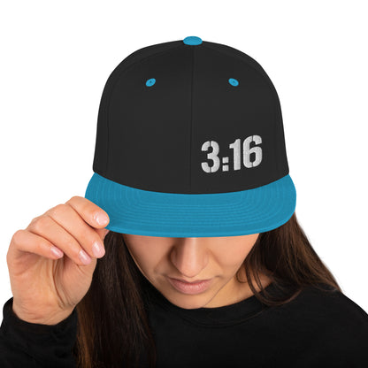 Hat - "3:16 Scripture Theme" - Flat Brim Snapbackt - Many Color