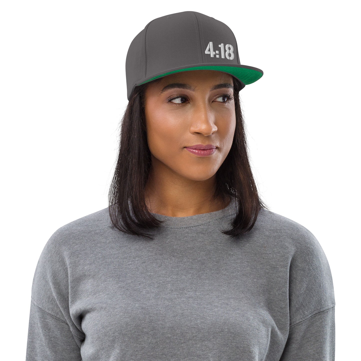 Hat - "4:18 Scripture Theme" - Flat Brim Snapback Hat - Many Colors