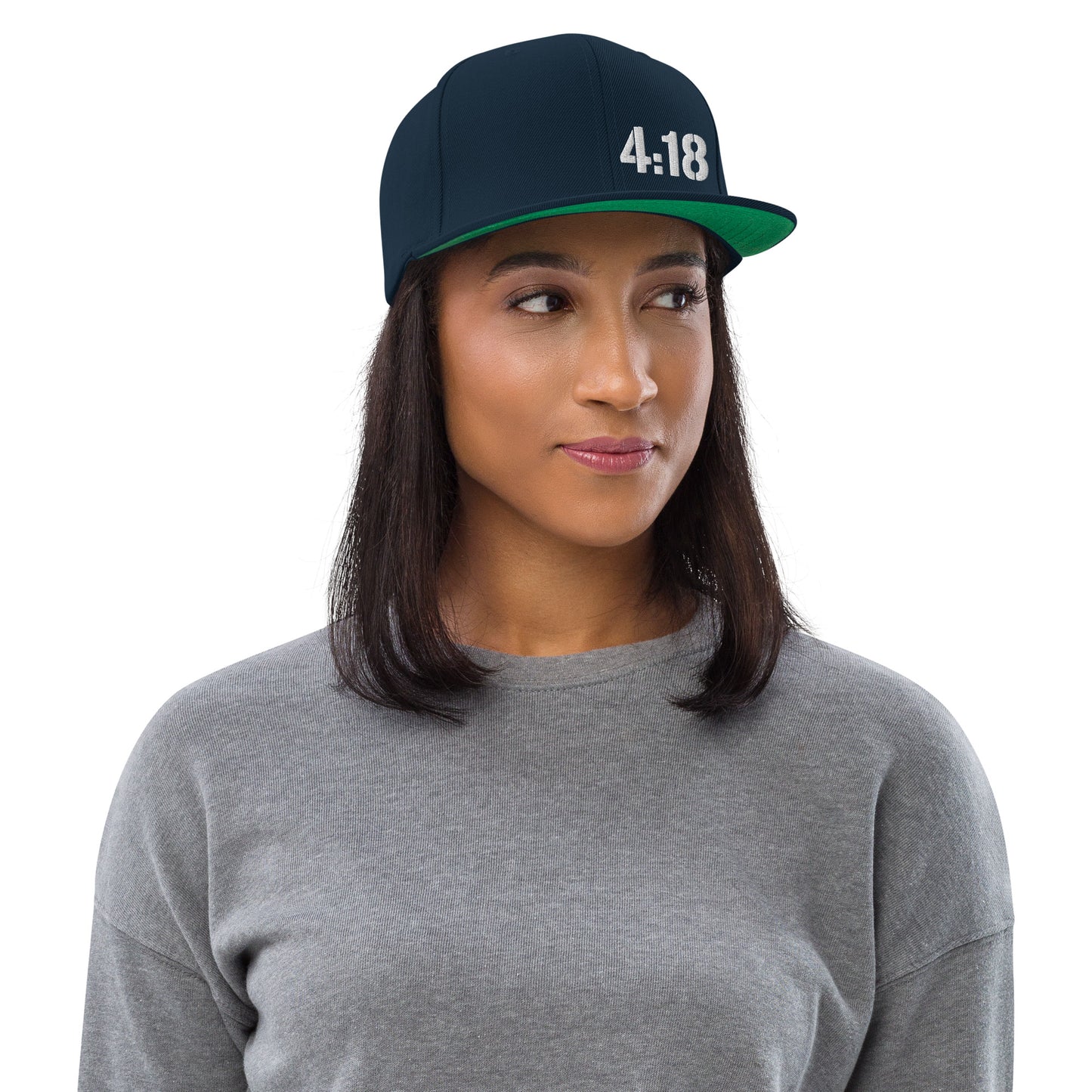 Hat - "4:18 Scripture Theme" - Flat Brim Snapback Hat - Many Colors