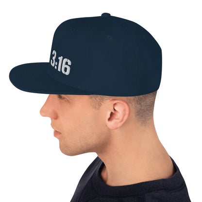 Hat - "3:16 Scripture Theme" - Flat Brim Snapbackt - Many Color