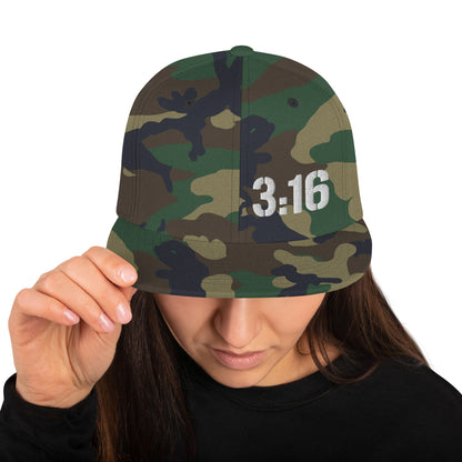 Hat - "3:16 Scripture Theme" - Flat Brim Snapbackt - Many Color