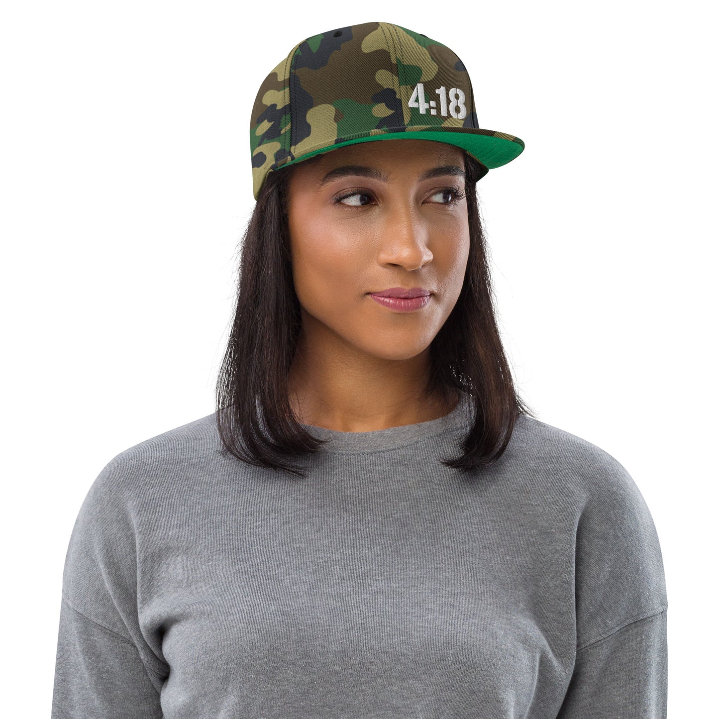 Hat - "4:18 Scripture Theme" - Flat Brim Snapback Hat - Many Colors