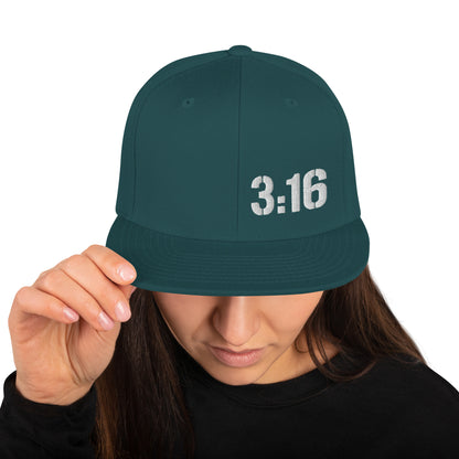 Hat - "3:16 Scripture Theme" - Flat Brim Snapbackt - Many Color