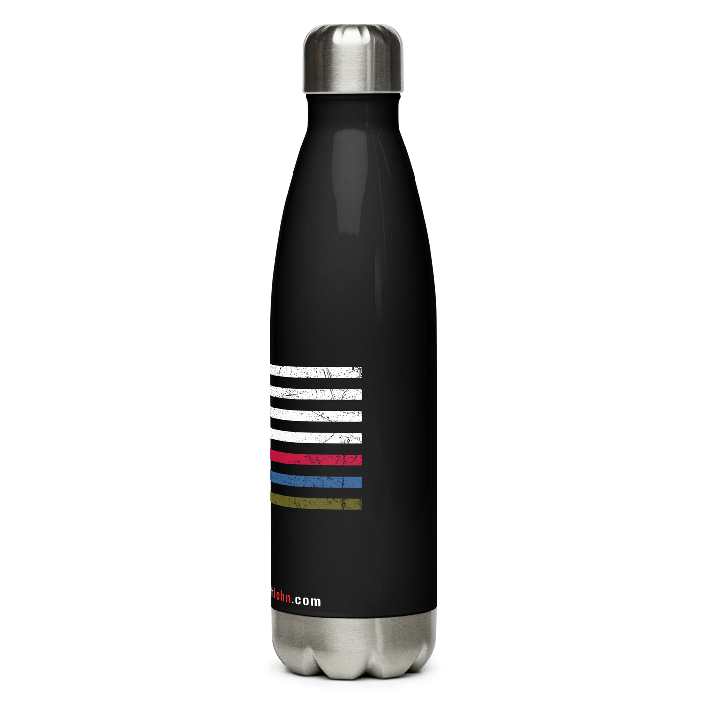 Stainless Steel Water Bottle - "Land of the Free, Because of the Brave"