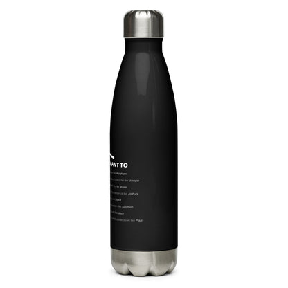 Stainless Water Bottle - "Father I Want To" - Black - 17 oz