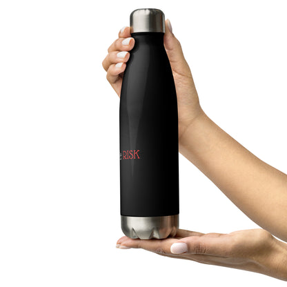 Stainless Water Bottle - "Faith Looks Like Risk" - Black - 17 oz