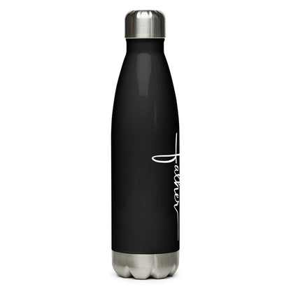 Stainless Water Bottle - "Father I Want To" - Black - 17 oz