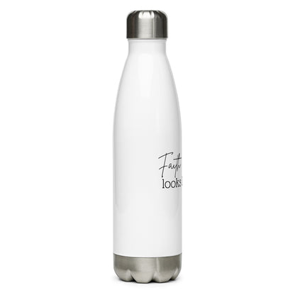 Stainless Water Bottle - "Faith Looks Like Risk" - White - 17 oz