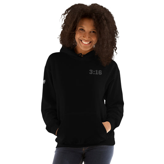 Hoodie - "Scripture Theme - 3:16" - Many Sizes & Colors