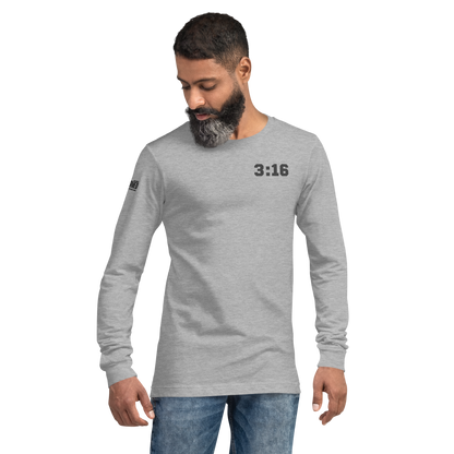 Long Sleeve Tee - "Scripture Theme - 3:16 " - Many Sizes & Colors