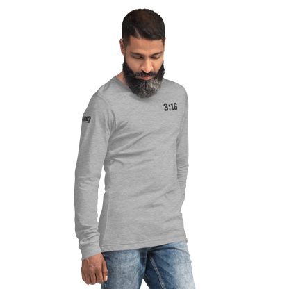 Long Sleeve Tee - "Scripture Theme - 3:16 " - Many Sizes & Colors