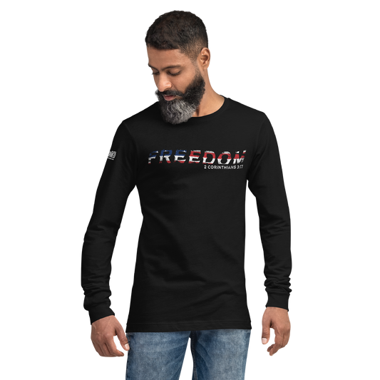 Long Sleeve Tee - "Freedom  - 2 Corinthians 3:17"