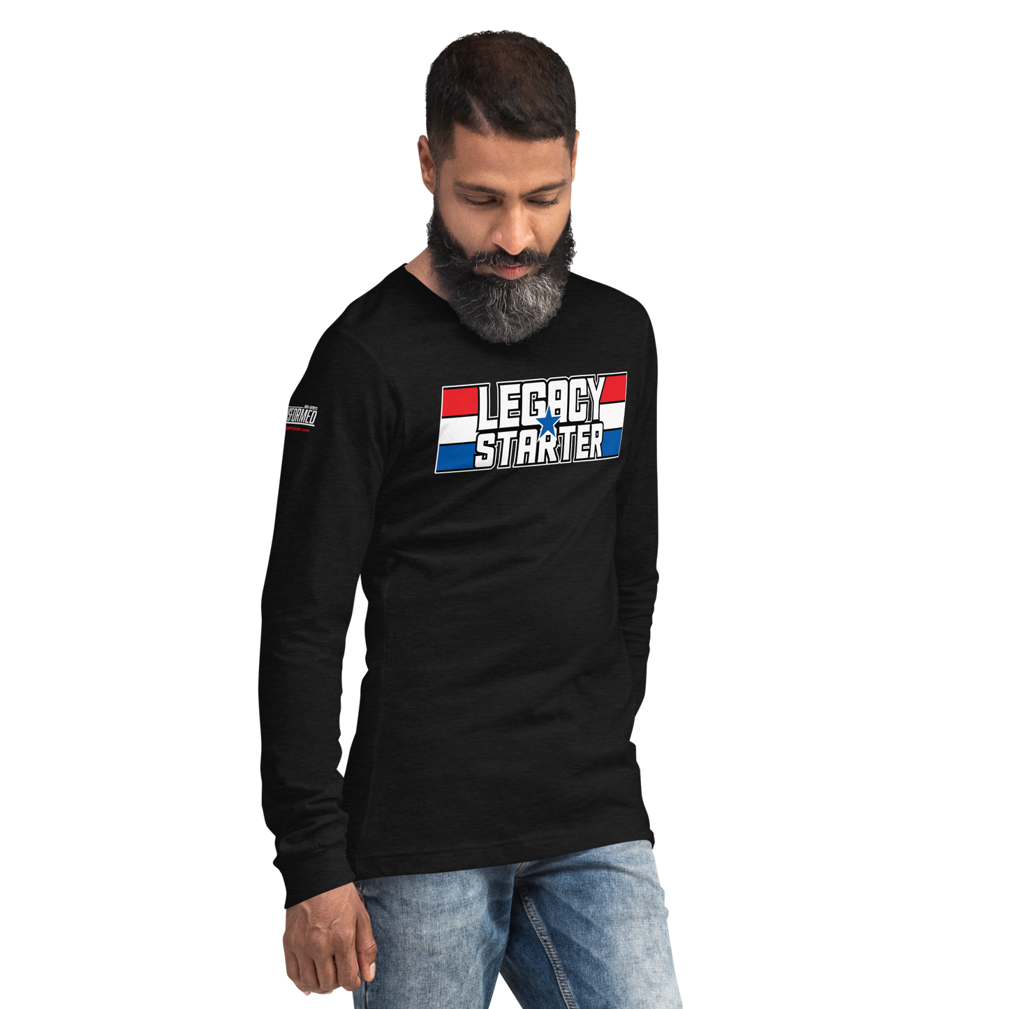 Long Sleeve Tee-  "Legacy Starter - w/Blue Star" - Many Sizes & Colors