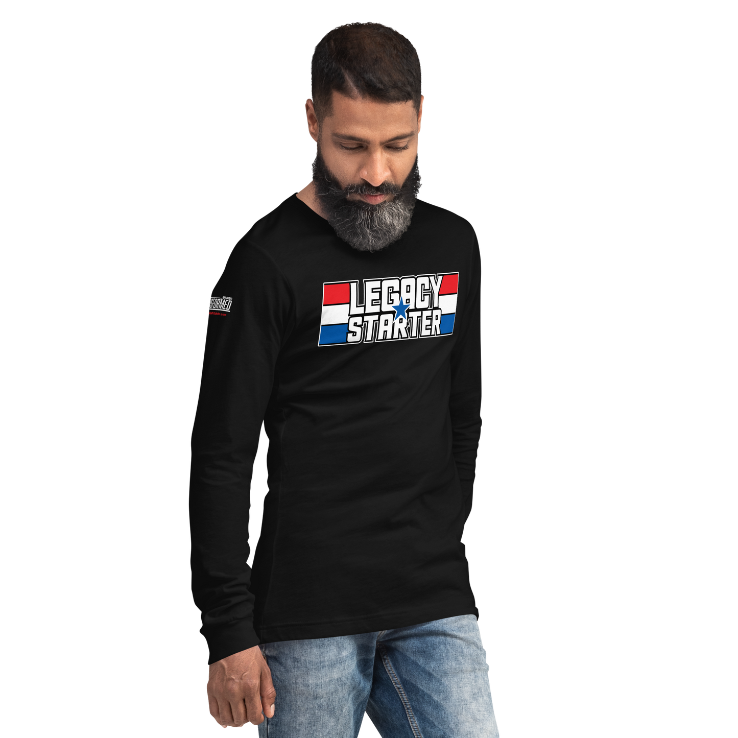 Long Sleeve Tee-  "Legacy Starter - w/Blue Star" - Many Sizes & Colors