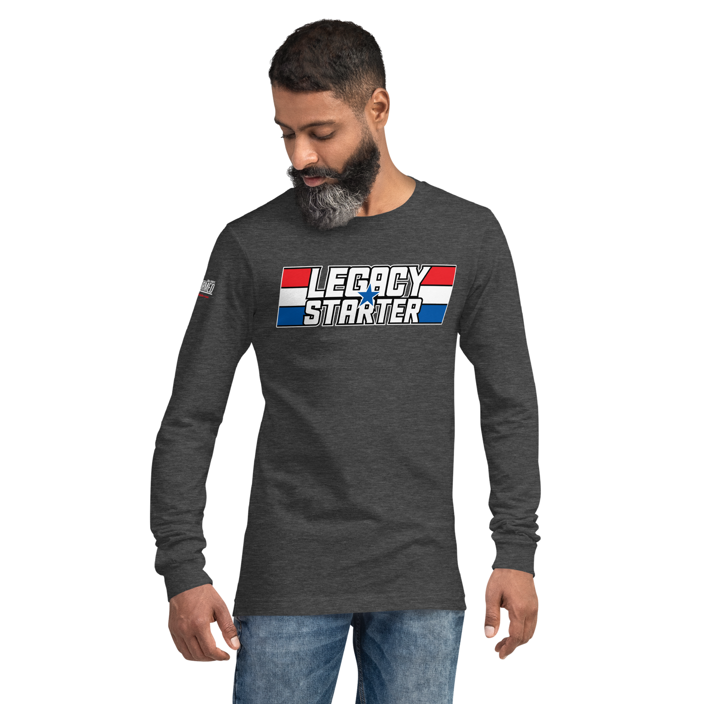 Long Sleeve Tee-  "Legacy Starter - w/Blue Star" - Many Sizes & Colors