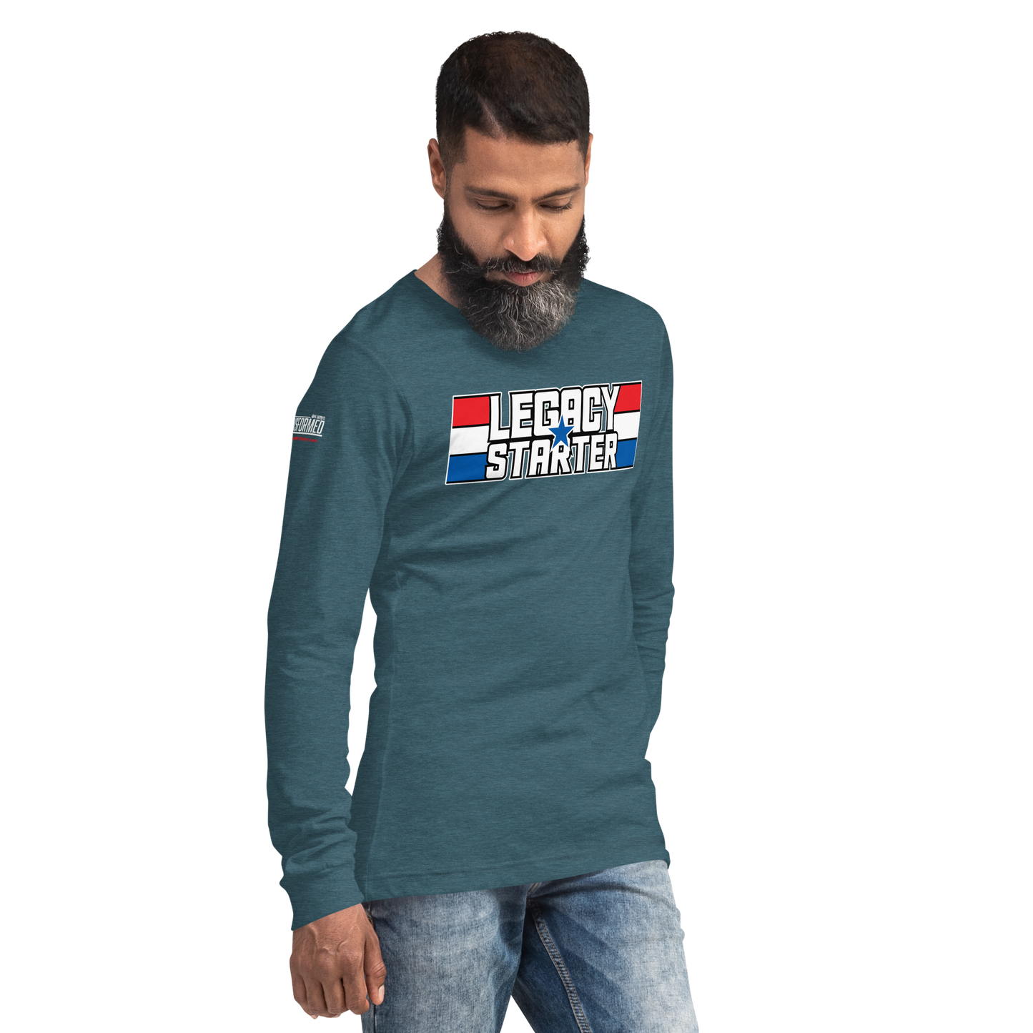 Long Sleeve Tee-  "Legacy Starter - w/Blue Star" - Many Sizes & Colors