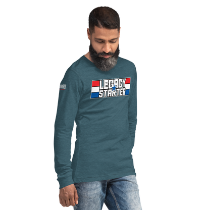 Long Sleeve Tee-  "Legacy Starter - w/Blue Star" - Many Sizes & Colors