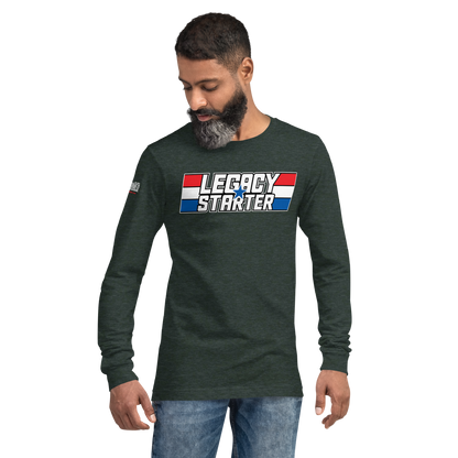 Long Sleeve Tee-  "Legacy Starter - w/Blue Star" - Many Sizes & Colors