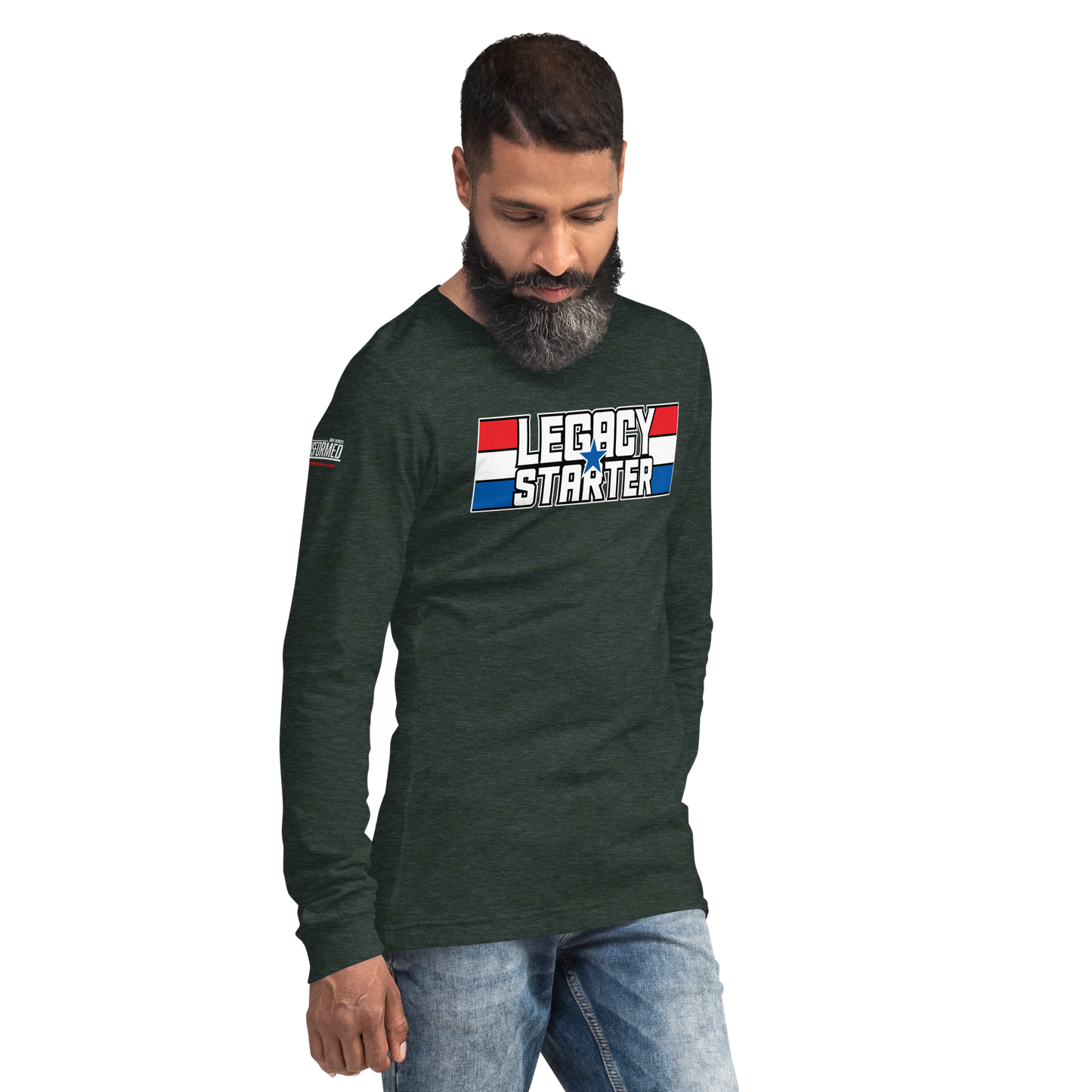 Long Sleeve Tee-  "Legacy Starter - w/Blue Star" - Many Sizes & Colors