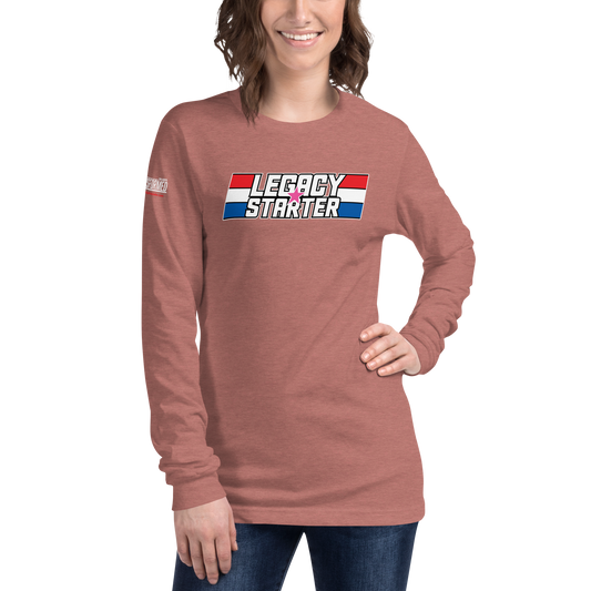 Long Sleeve Tee - "Legacy Starter w/Pink Star" - Many Sizes & Colors