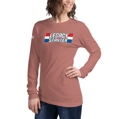 Long Sleeve Tee - "Legacy Starter w/Pink Star" - Many Sizes & Colors