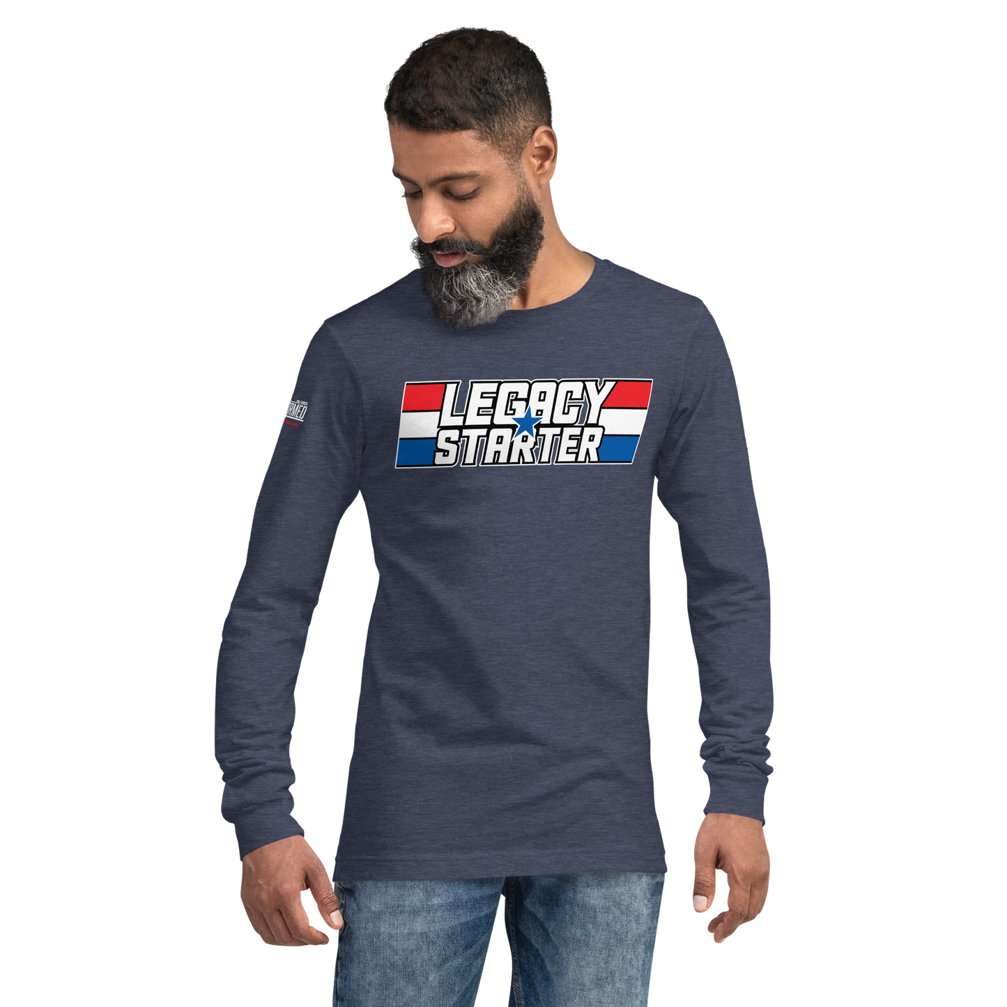 Long Sleeve Tee-  "Legacy Starter - w/Blue Star" - Many Sizes & Colors