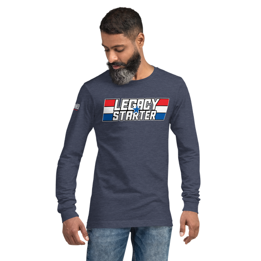 Long Sleeve Tee-  "Legacy Starter - w/Blue Star" - Many Sizes & Colors