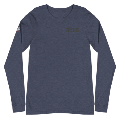 Long Sleeve Tee - "Scripture Theme - 3:16 " - Many Sizes & Colors