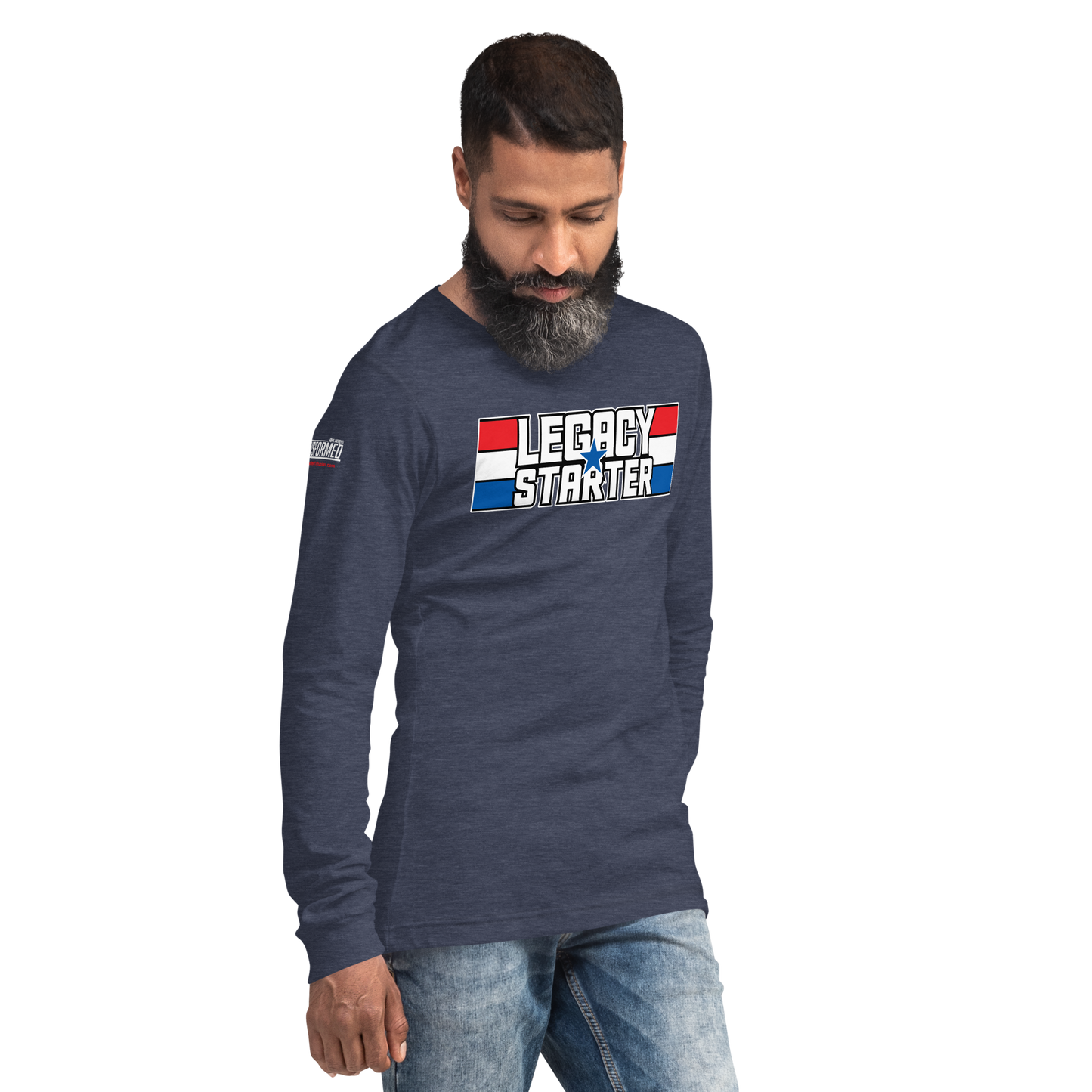 Long Sleeve Tee-  "Legacy Starter - w/Blue Star" - Many Sizes & Colors