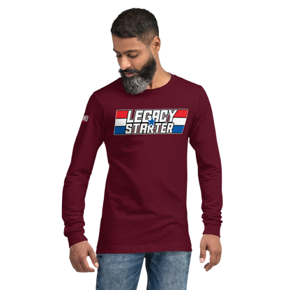 Long Sleeve Tee-  "Legacy Starter - w/Blue Star" - Many Sizes & Colors