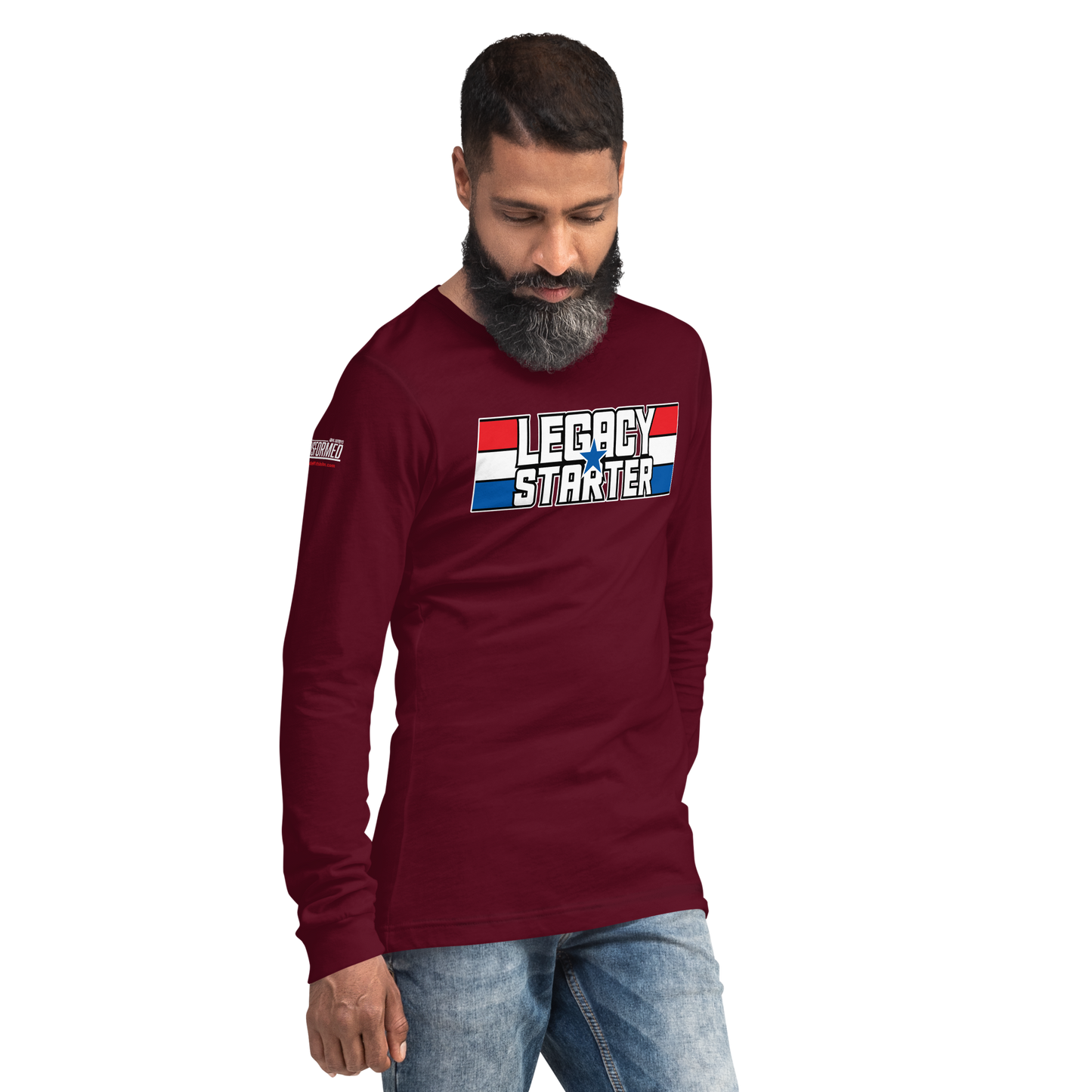 Long Sleeve Tee-  "Legacy Starter - w/Blue Star" - Many Sizes & Colors