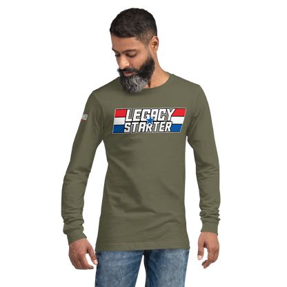 Long Sleeve Tee-  "Legacy Starter - w/Blue Star" - Many Sizes & Colors