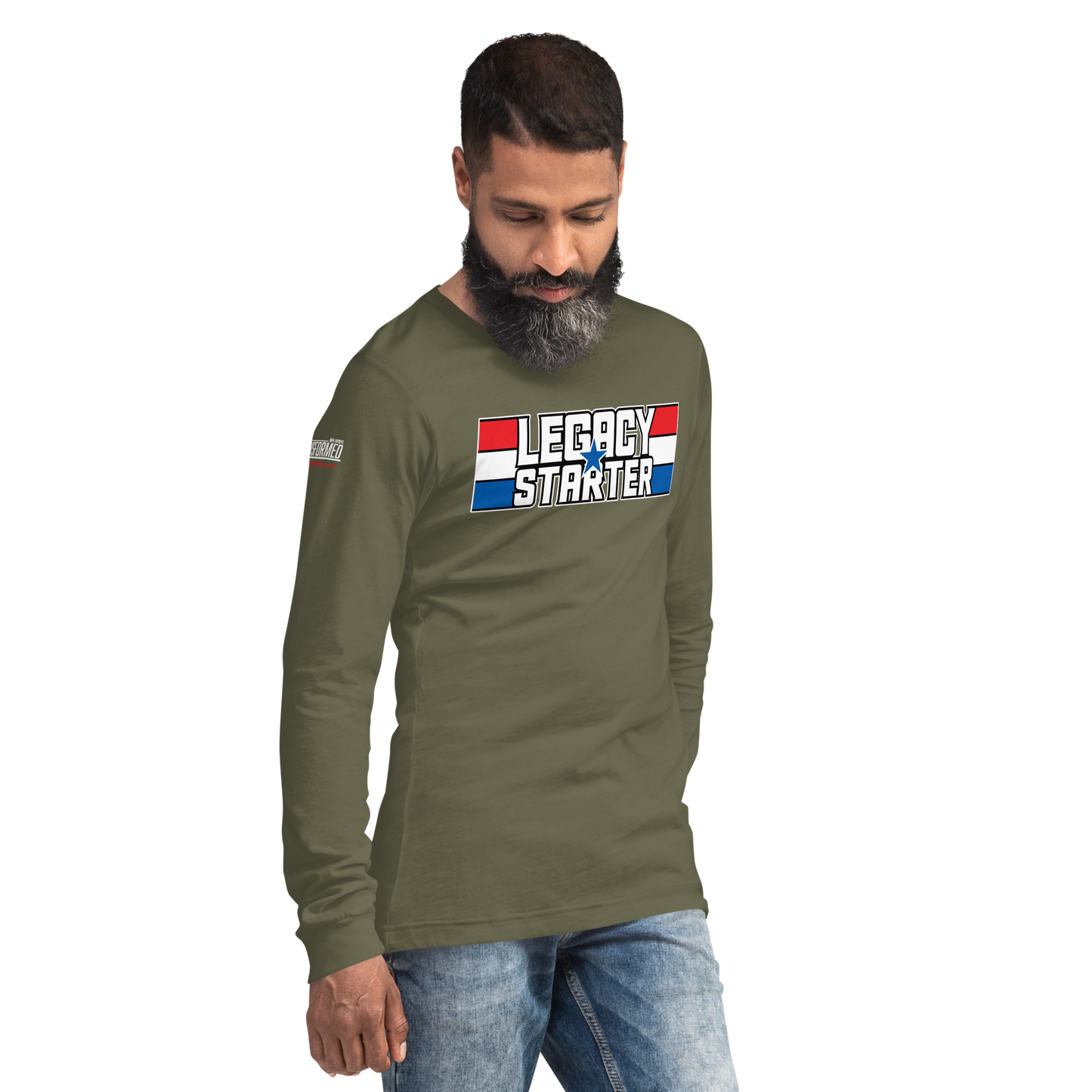 Long Sleeve Tee-  "Legacy Starter - w/Blue Star" - Many Sizes & Colors