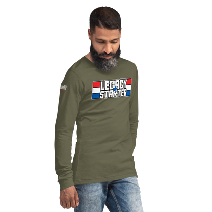 Long Sleeve Tee-  "Legacy Starter - w/Blue Star" - Many Sizes & Colors