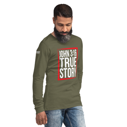 Long Sleeve Tee - "John 3:16 - True Story"