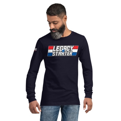 Long Sleeve Tee-  "Legacy Starter - w/Blue Star" - Many Sizes & Colors