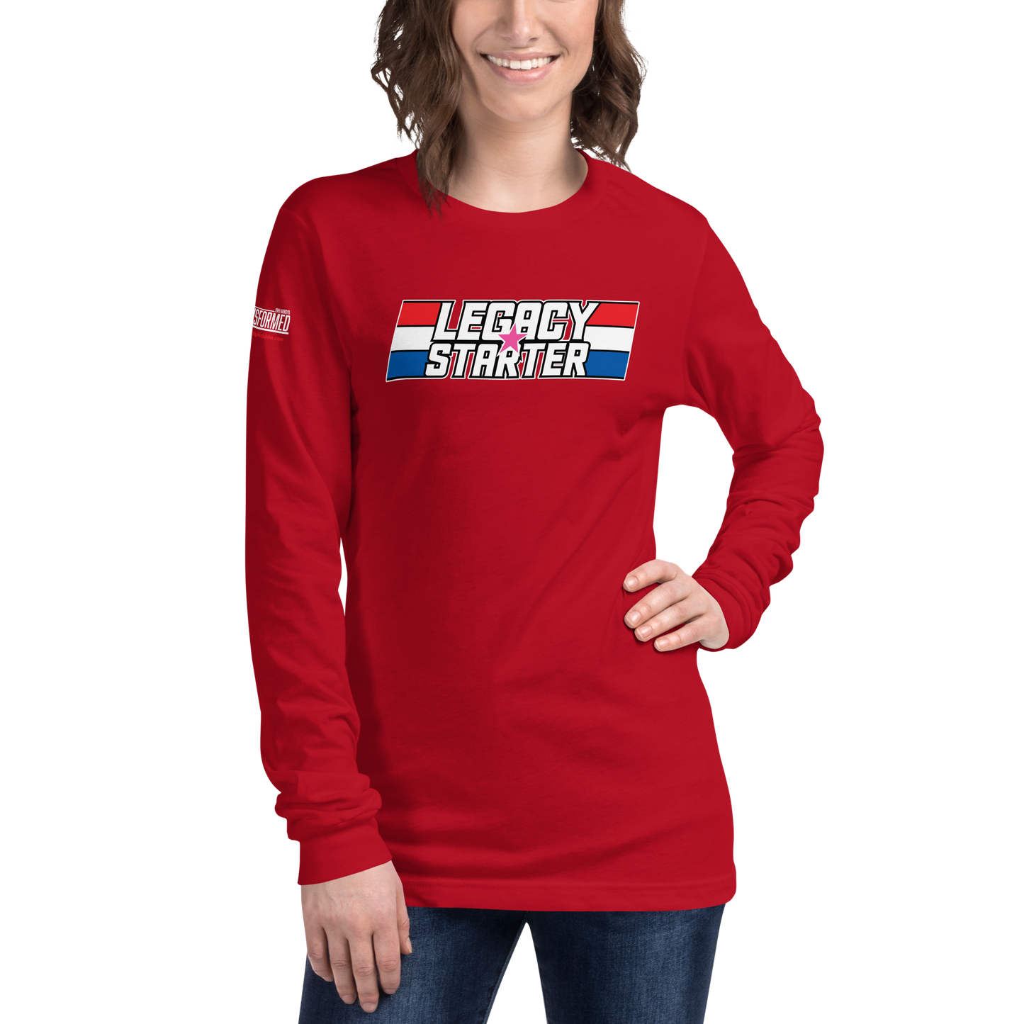 Long Sleeve Tee - "Legacy Starter w/Pink Star" - Many Sizes & Colors