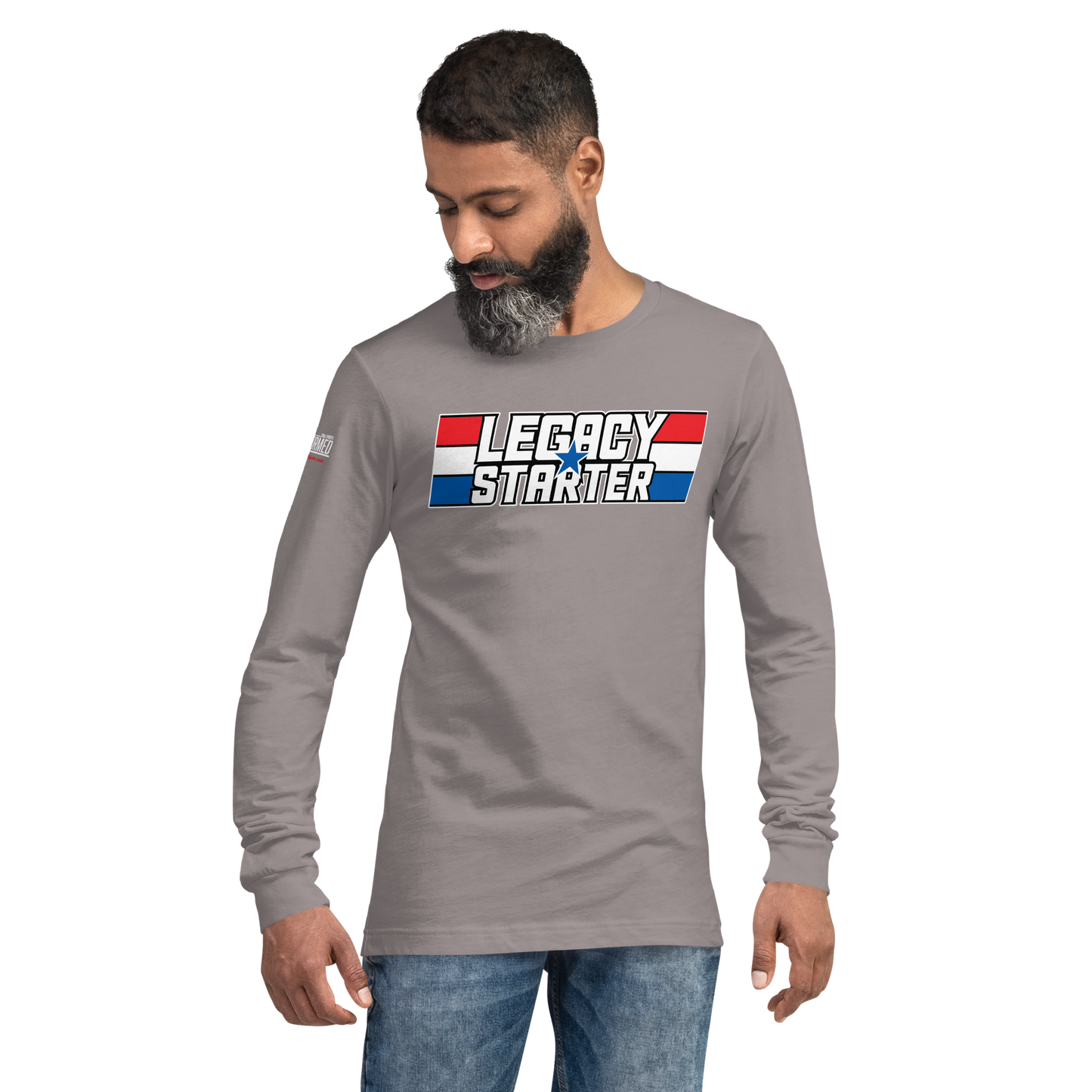 Long Sleeve Tee-  "Legacy Starter - w/Blue Star" - Many Sizes & Colors