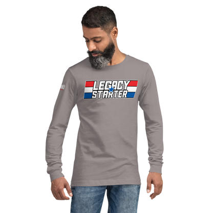 Long Sleeve Tee-  "Legacy Starter - w/Blue Star" - Many Sizes & Colors